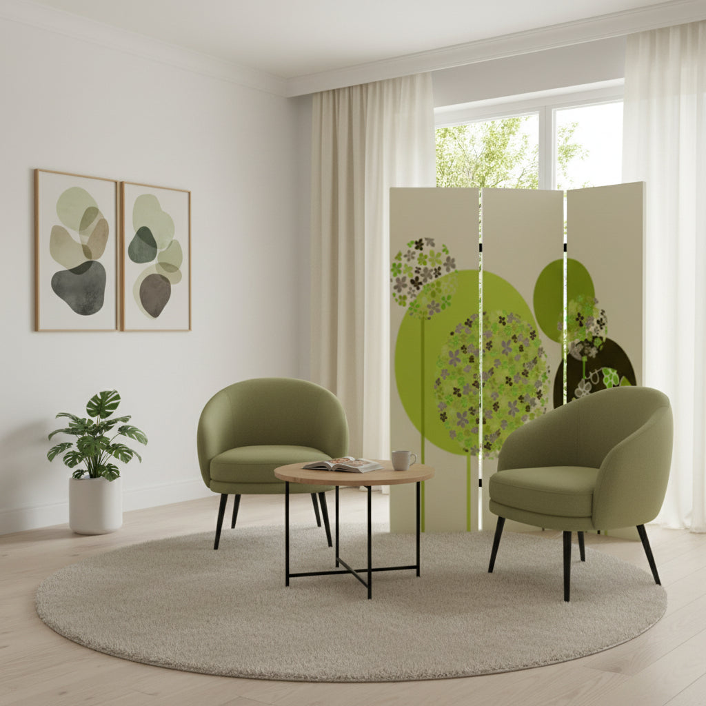 48 X 72 Multi Color Wood Canvas Floral Buds  Screen