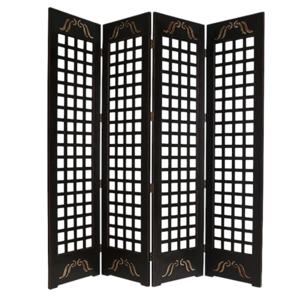 84" X 84" Brown Wood Omega  Screen