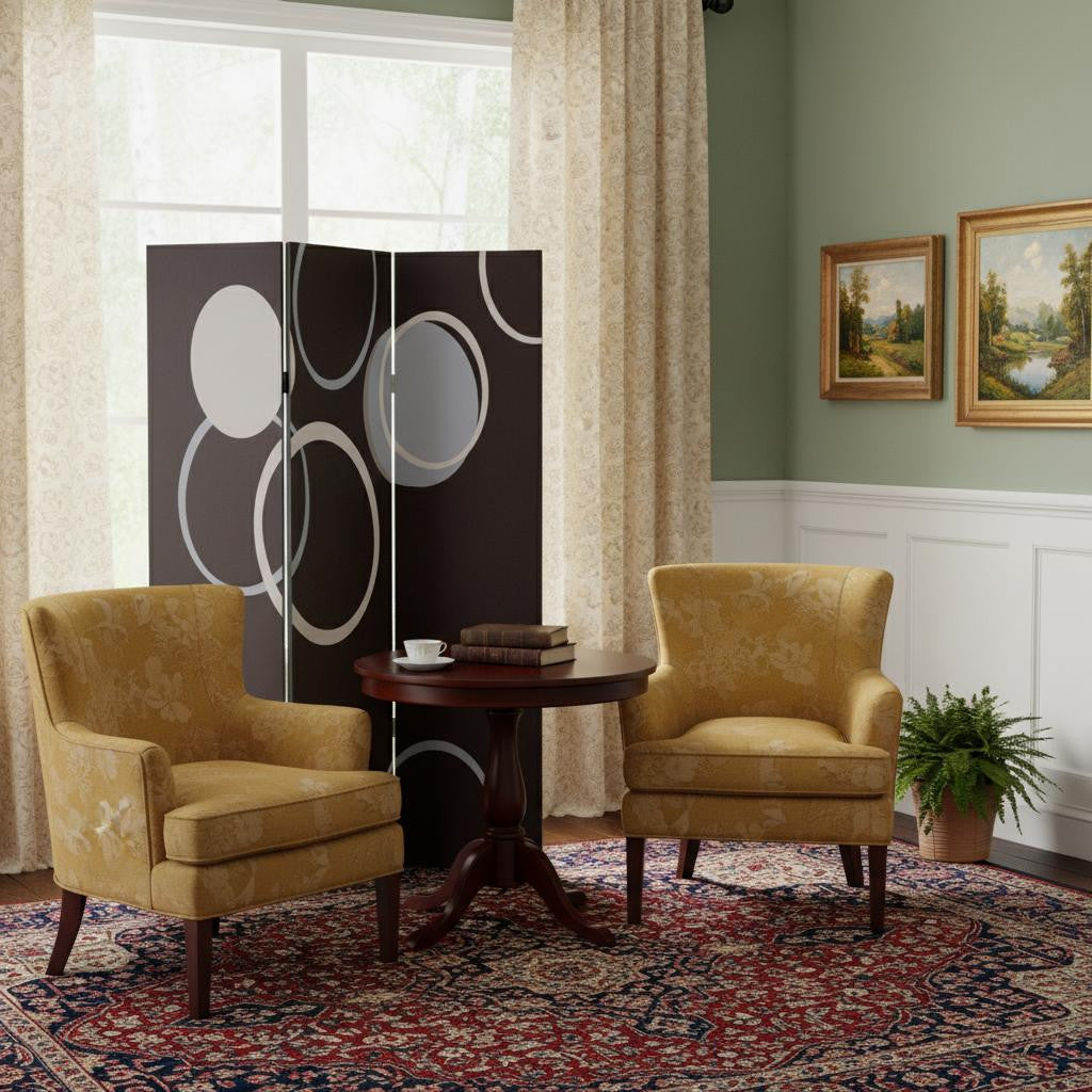 48" X 72" Muti Color Black Metal  3 Panel Screen