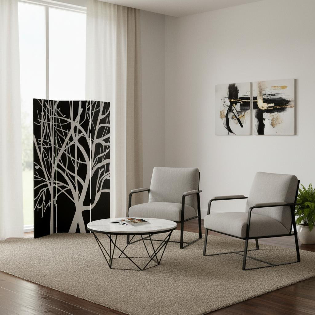 48" X 72" Multi Color Wood Canvas Tranquillity  Screen