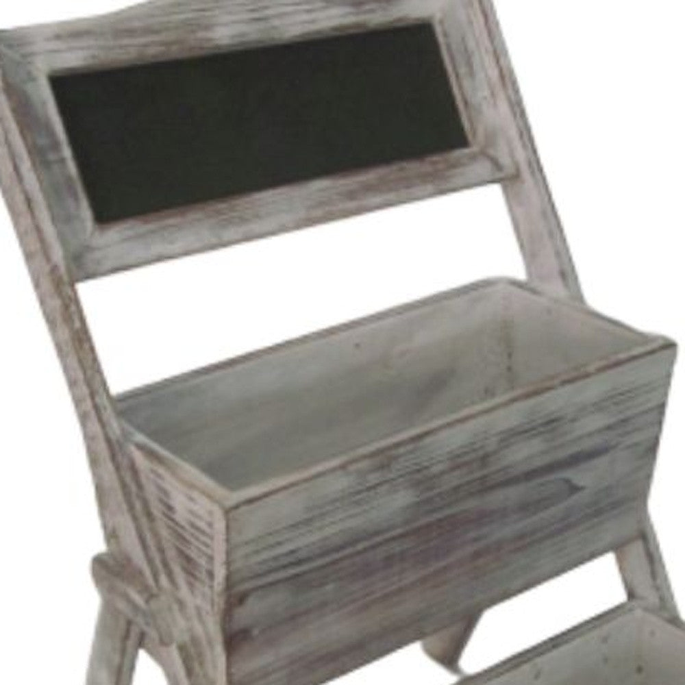 10" Gray Solid Wood Indoor Outdoor Planter Box