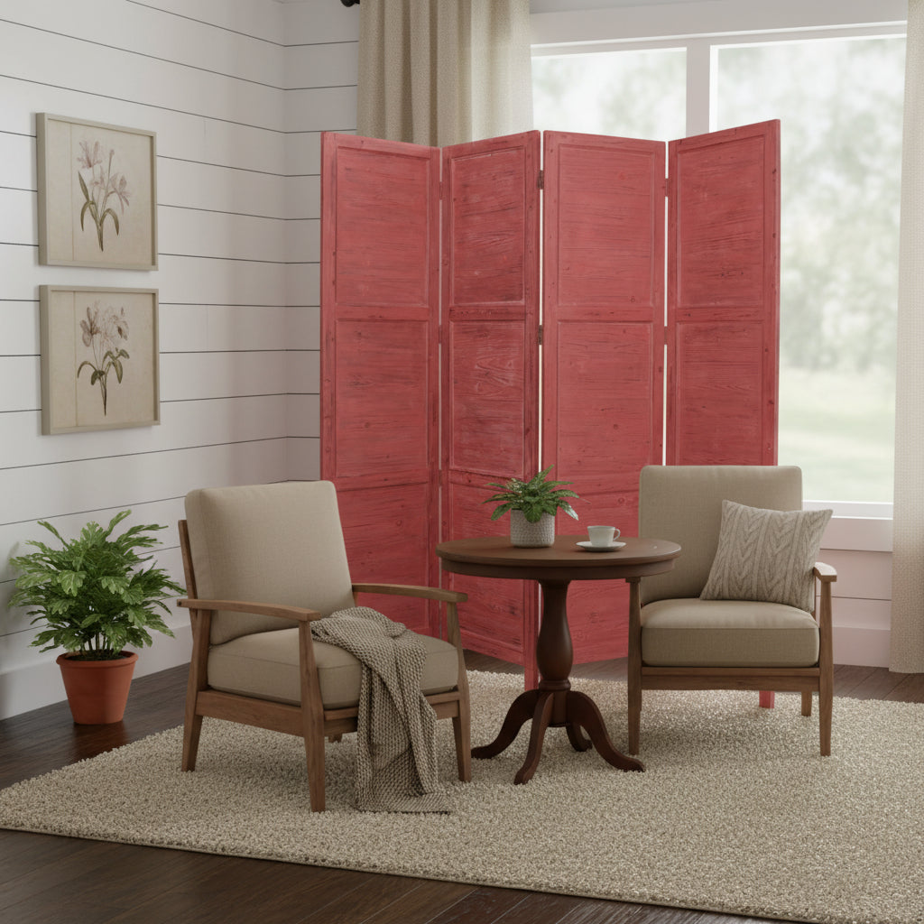 76" X 84" Red Wood Screen