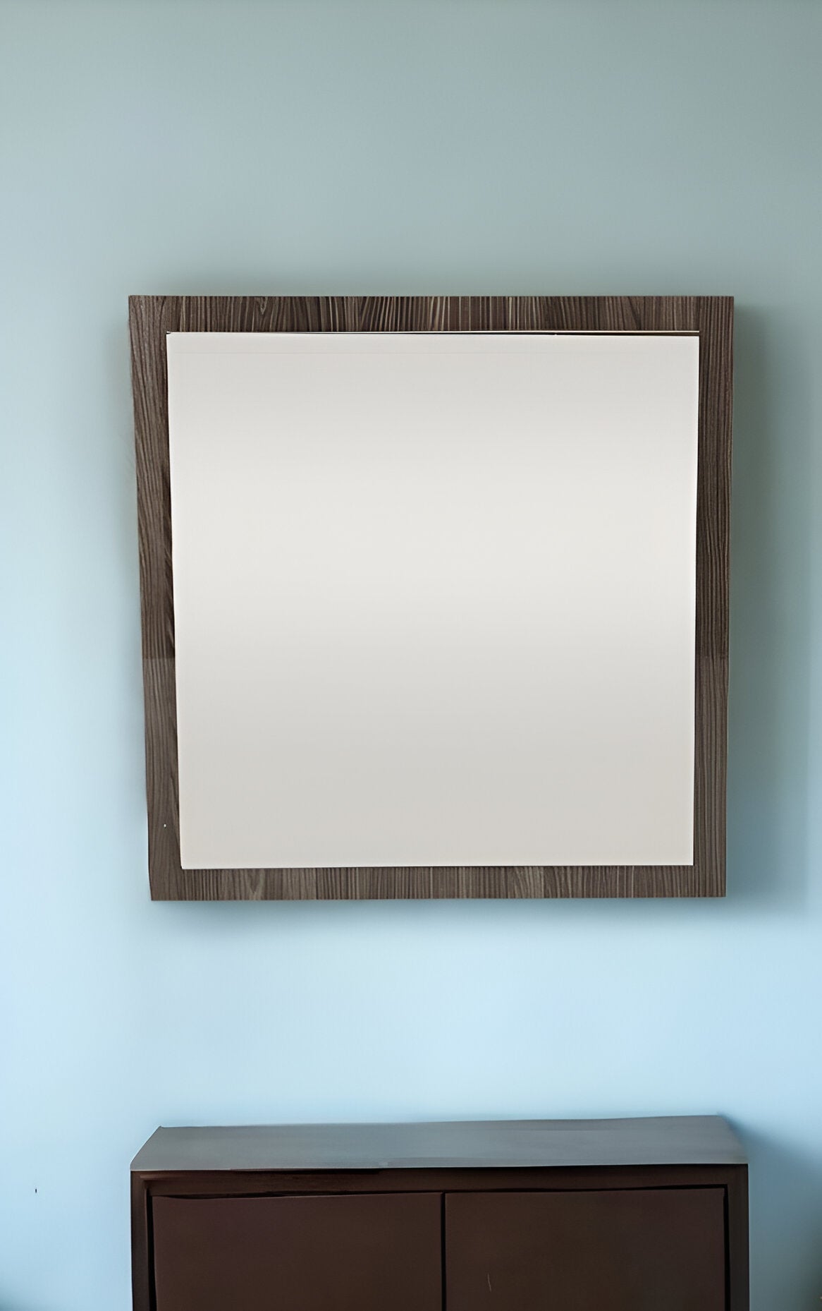 41" Gray Square Framed Mounted Accent Mirror