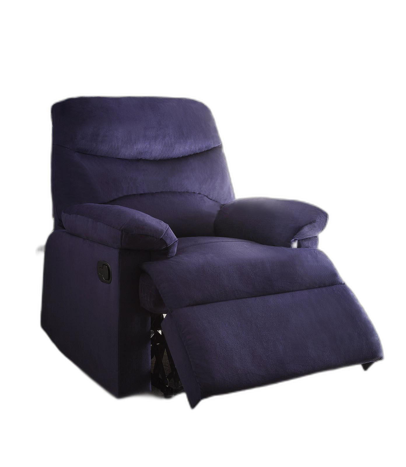35" Blue Velvet Manual Recliner