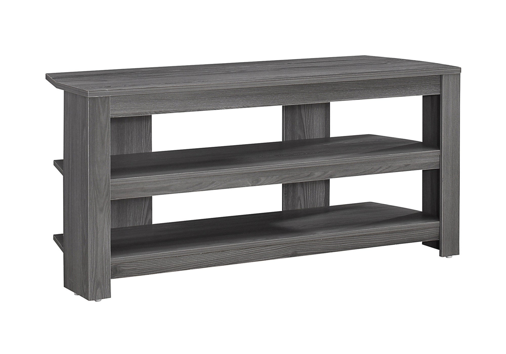 42" Ash Gray Open Shelving TV Stand