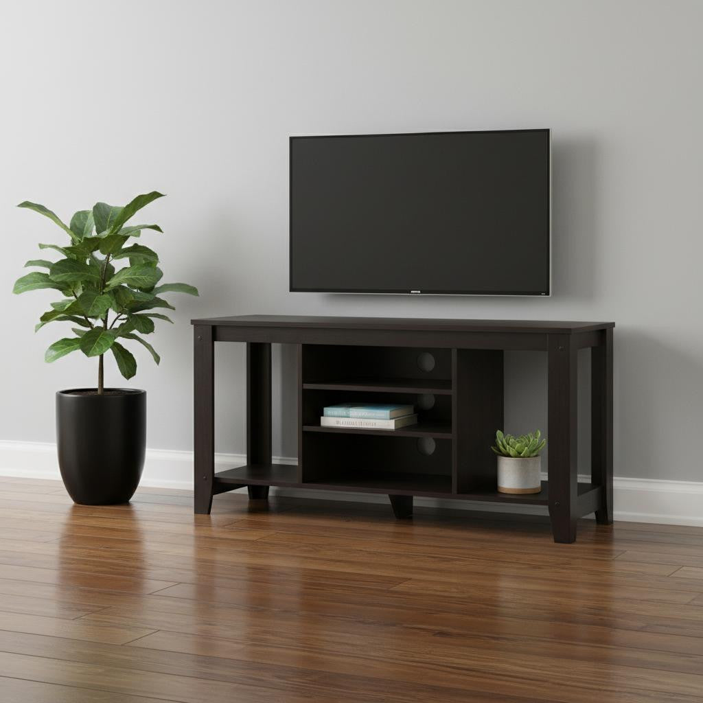 48" Dark Brown Open shelving TV Stand