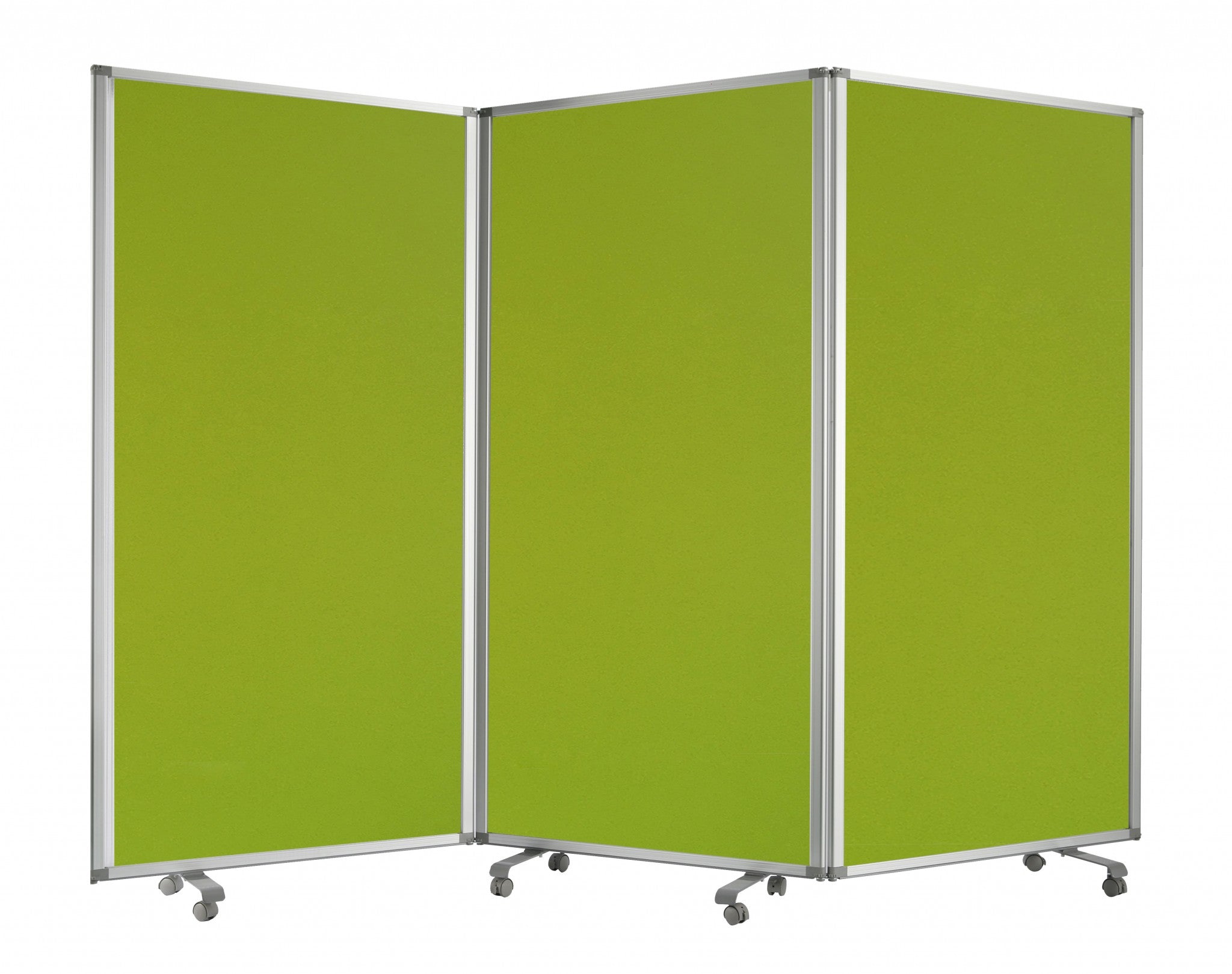 71" Green Iron Folding Three Panel Screen Room Divider