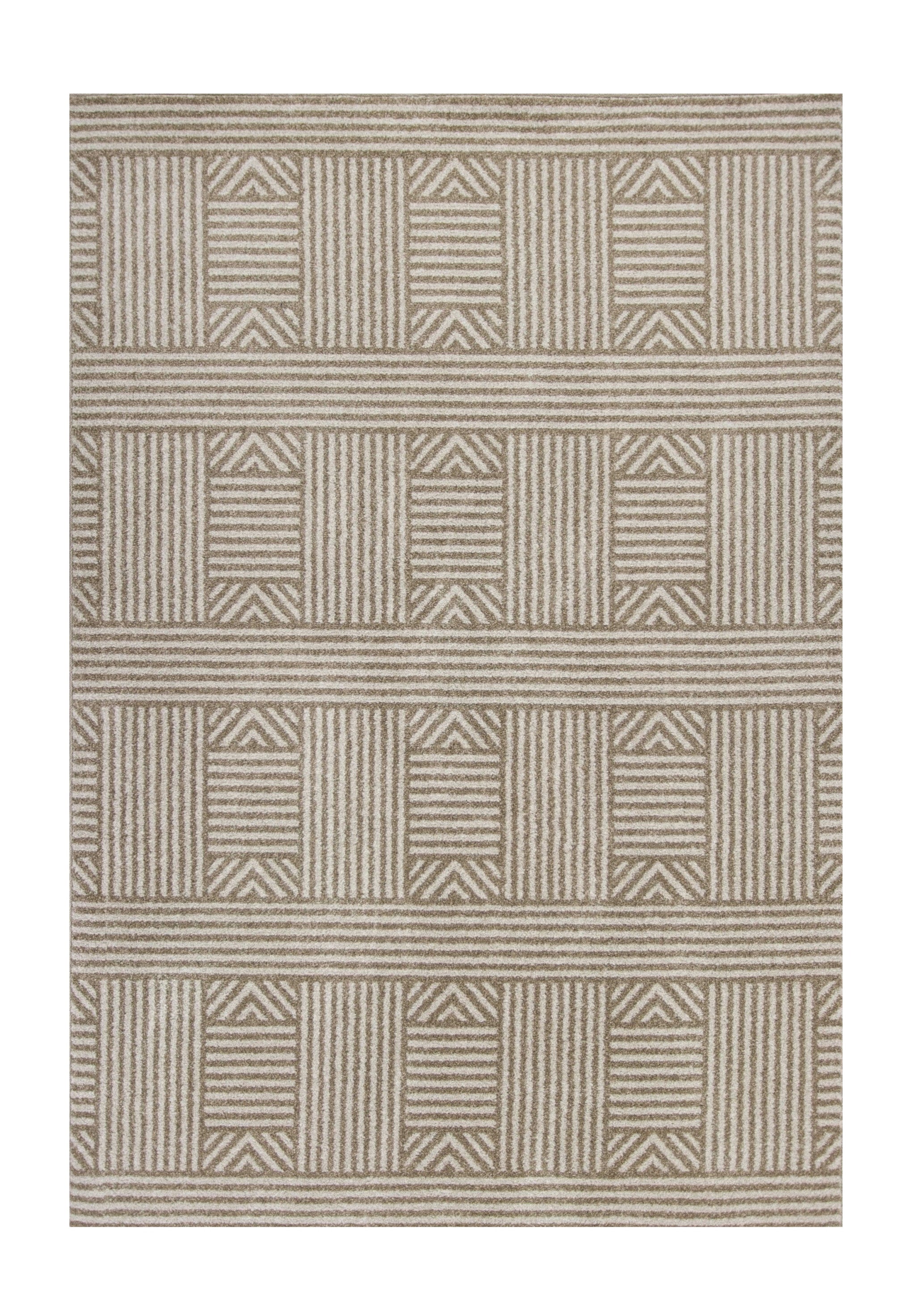 8' X 11' Beige Southwestern Indoor Outdoor Area Rug