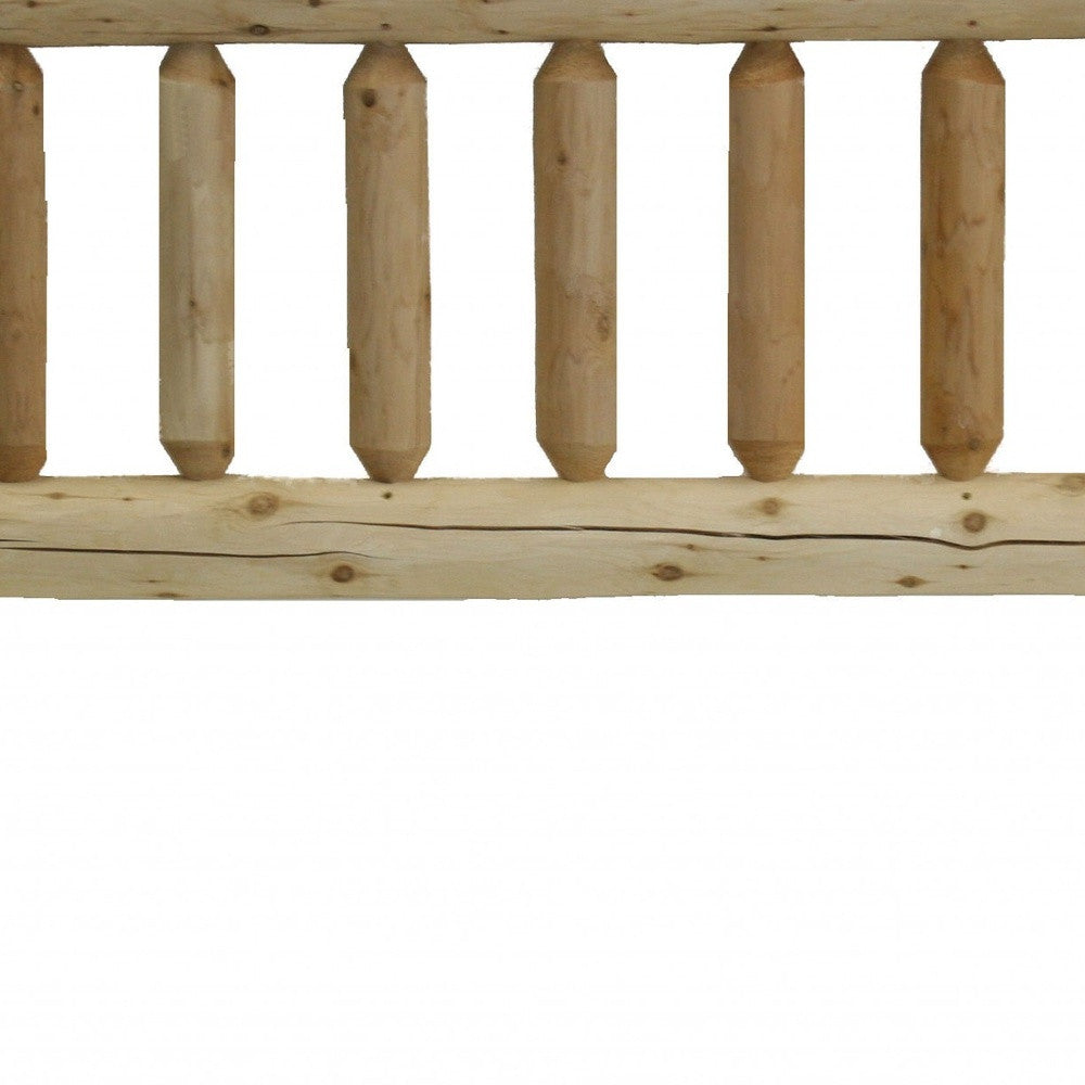 Natural Vintage Brown Finish Cedar Log Twin Headboard