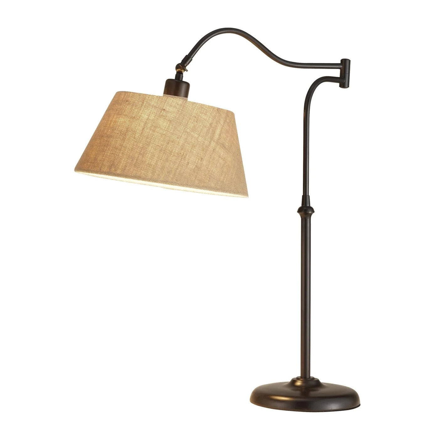 Dark Bronze Metal Swing Arm Adjustable Table Lamp