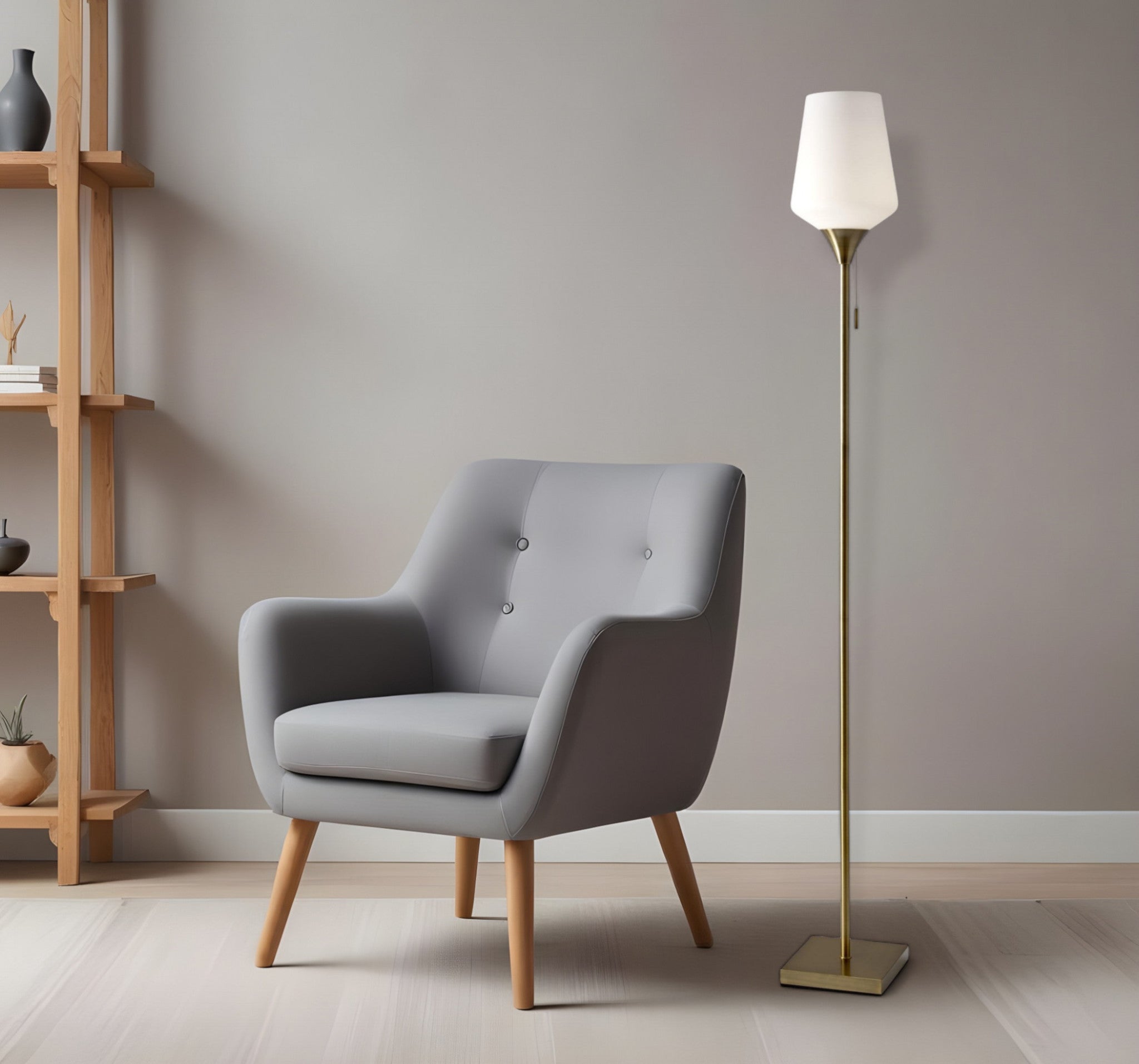 71" Brass Metal Torchiere Floor Lamp With White Glass Novelty Shade