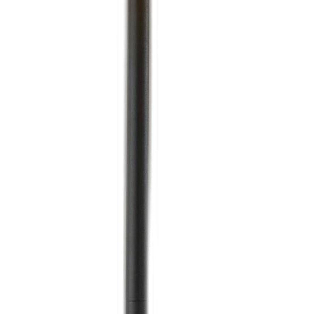 60" Brown And Black Floor Lamp With Brown Veneer Drum Shade