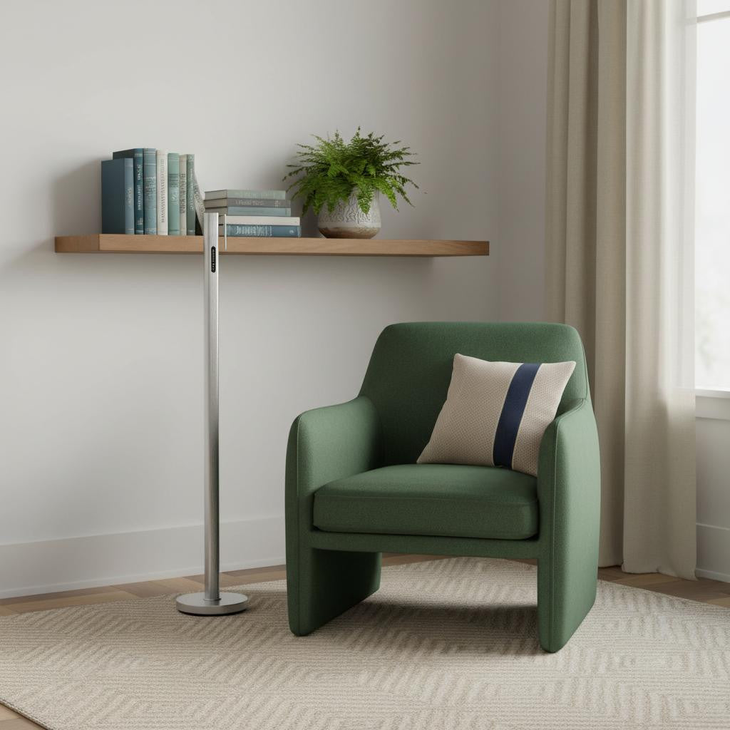 Silver Metal LED Light Changing With Silver Frosted Glass