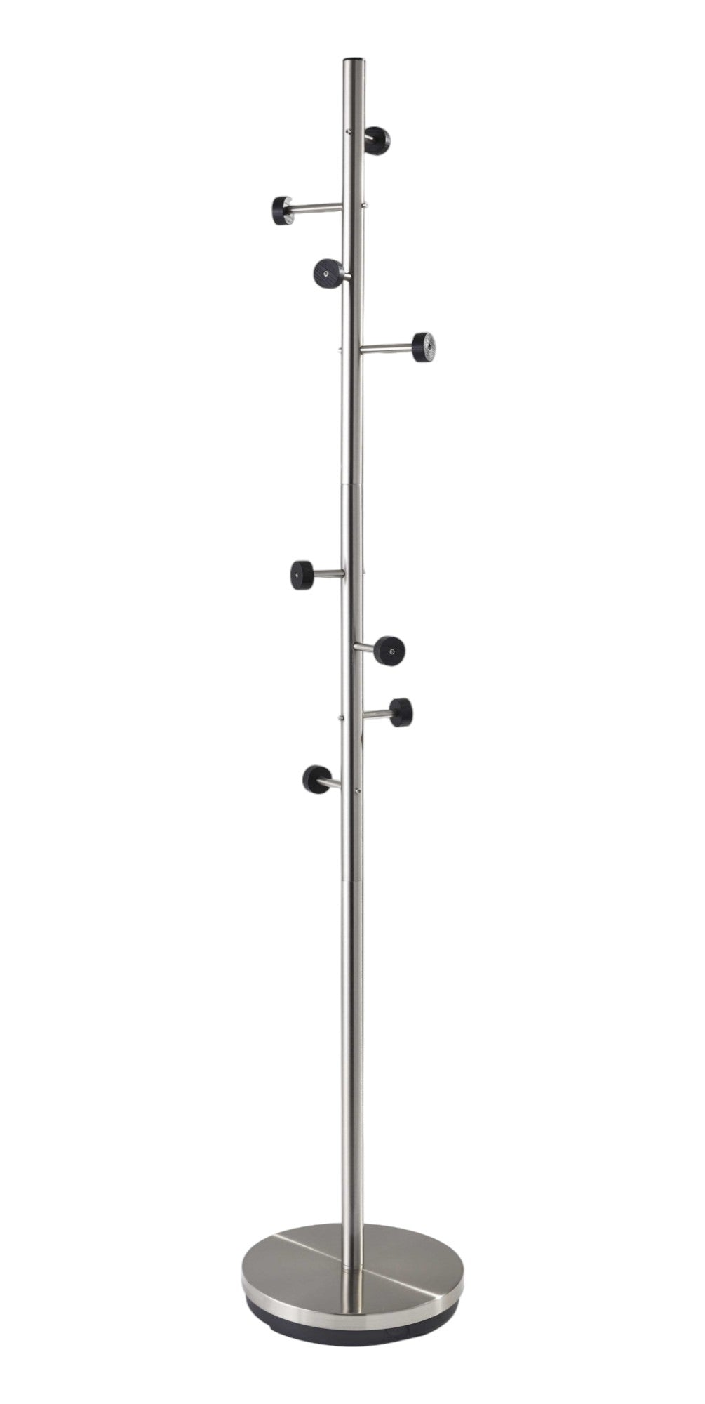 68" Brushed Steel Brushed Steel Coat Rack