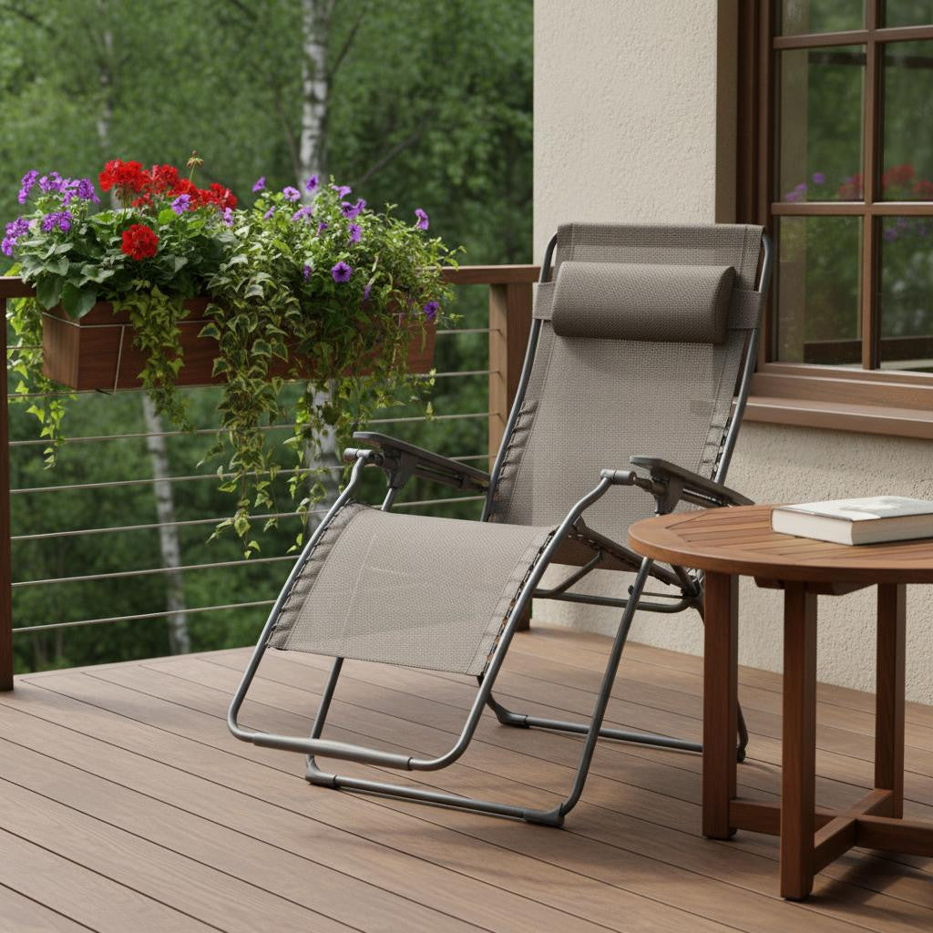 30" Graphite Metal Outdoor Zero Gravity Chair