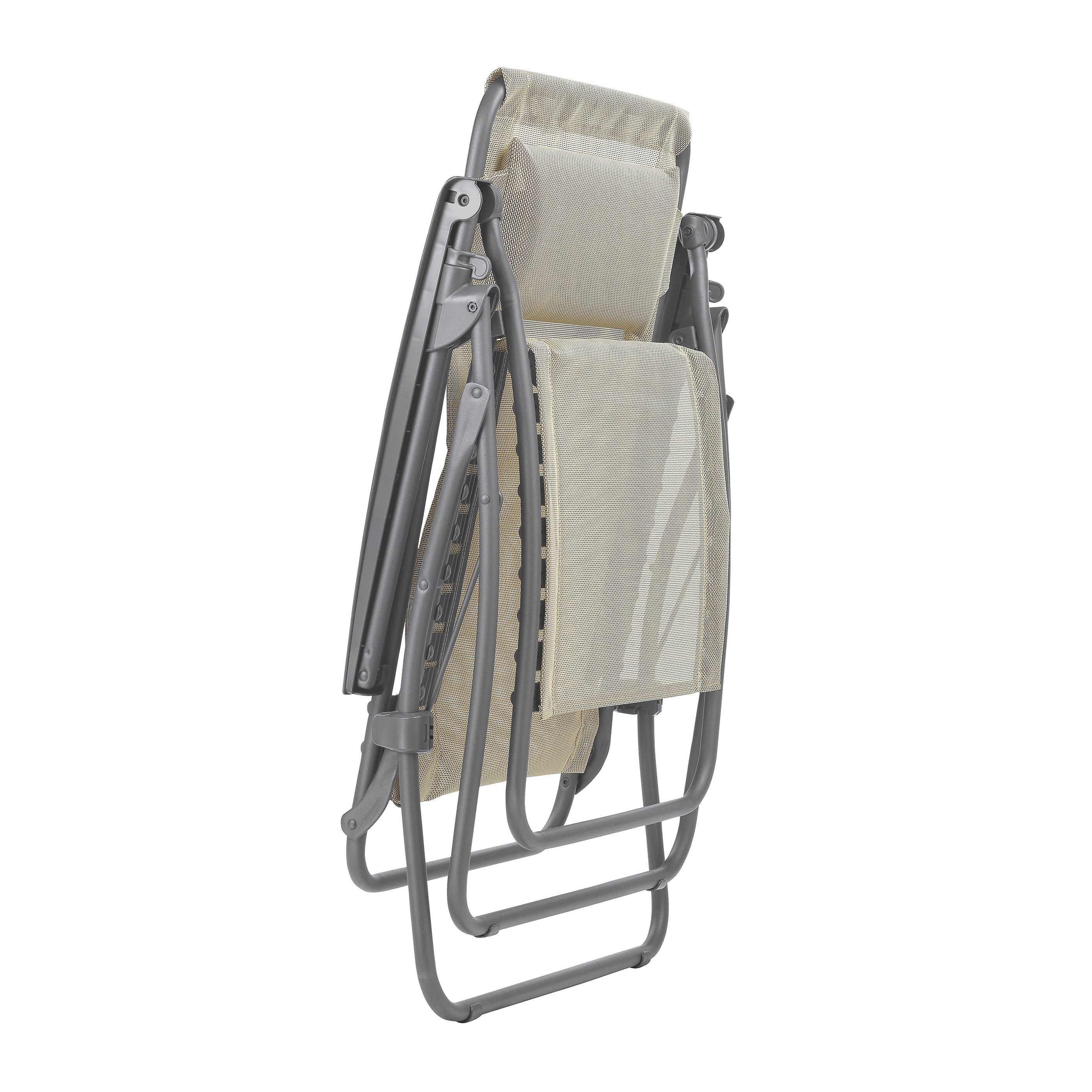27" Gray Steel Outdoor Zero Gravity Chair