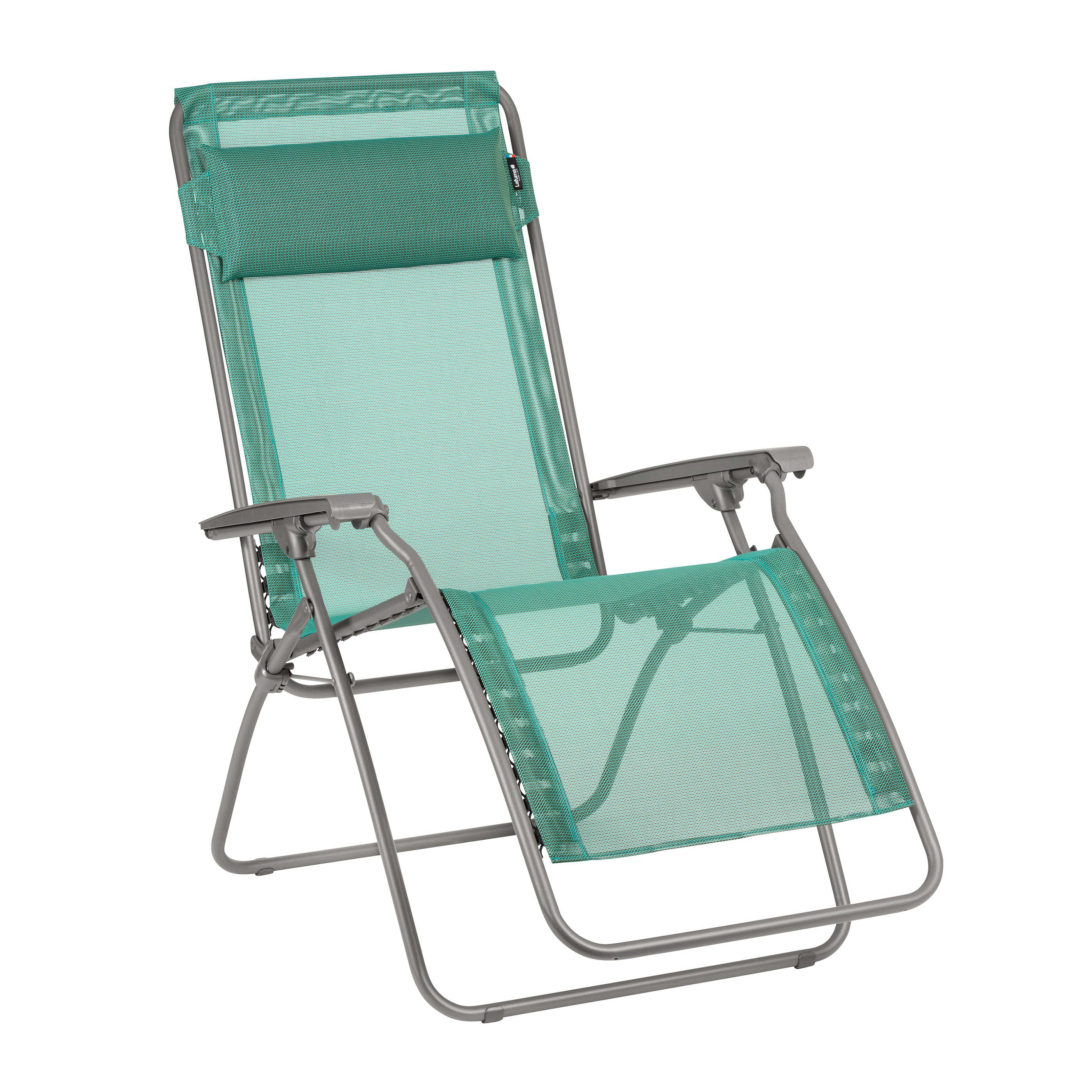 27" Green Metal Outdoor Zero Gravity Chair with Green Cushion