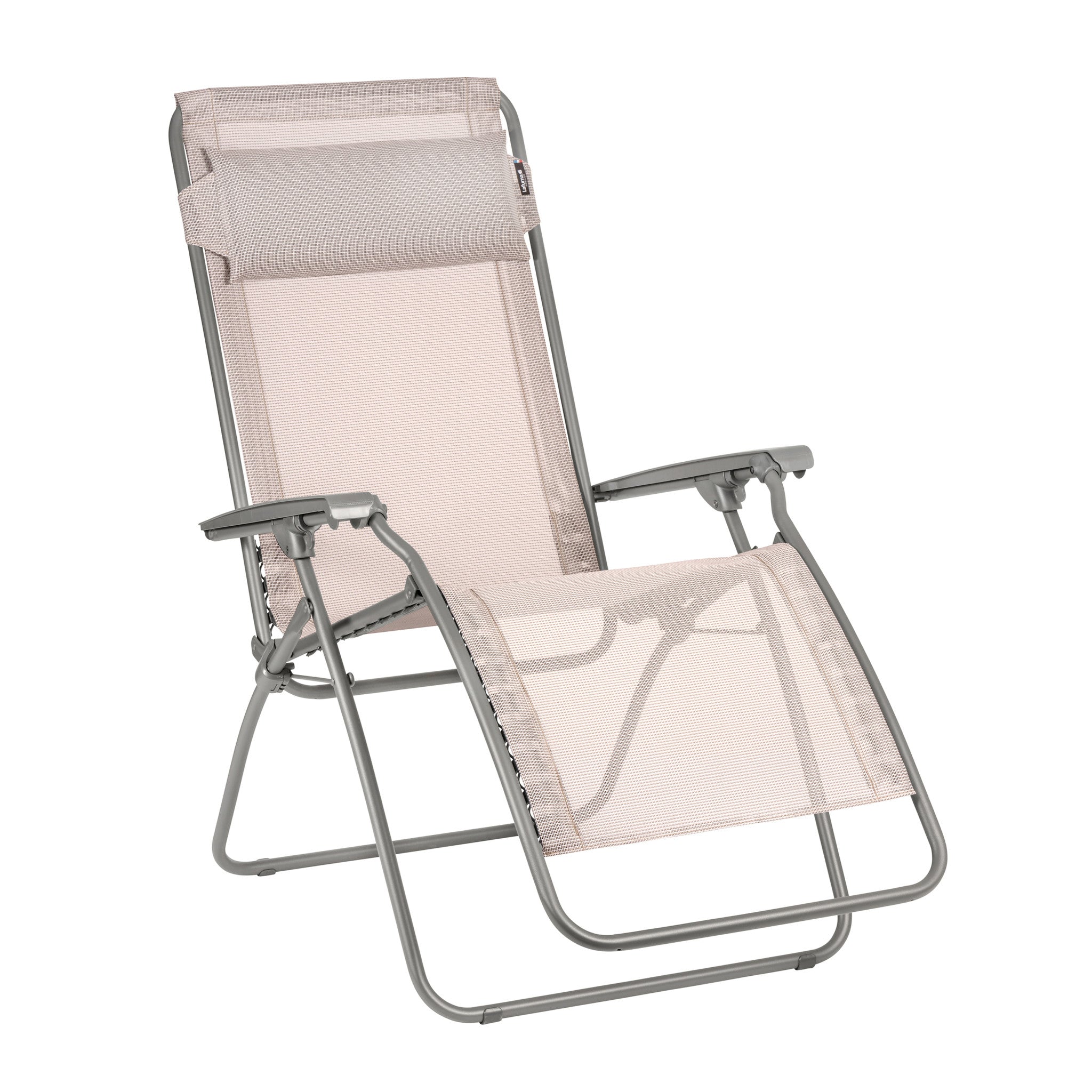 27" Ivory Steel Outdoor Zero Gravity Chair with Ivory Cushion