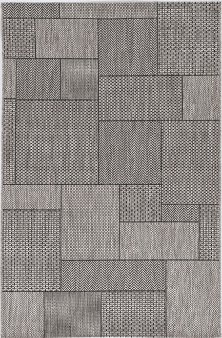 8' X 11' Gray Southwestern Indoor Outdoor Area Rug