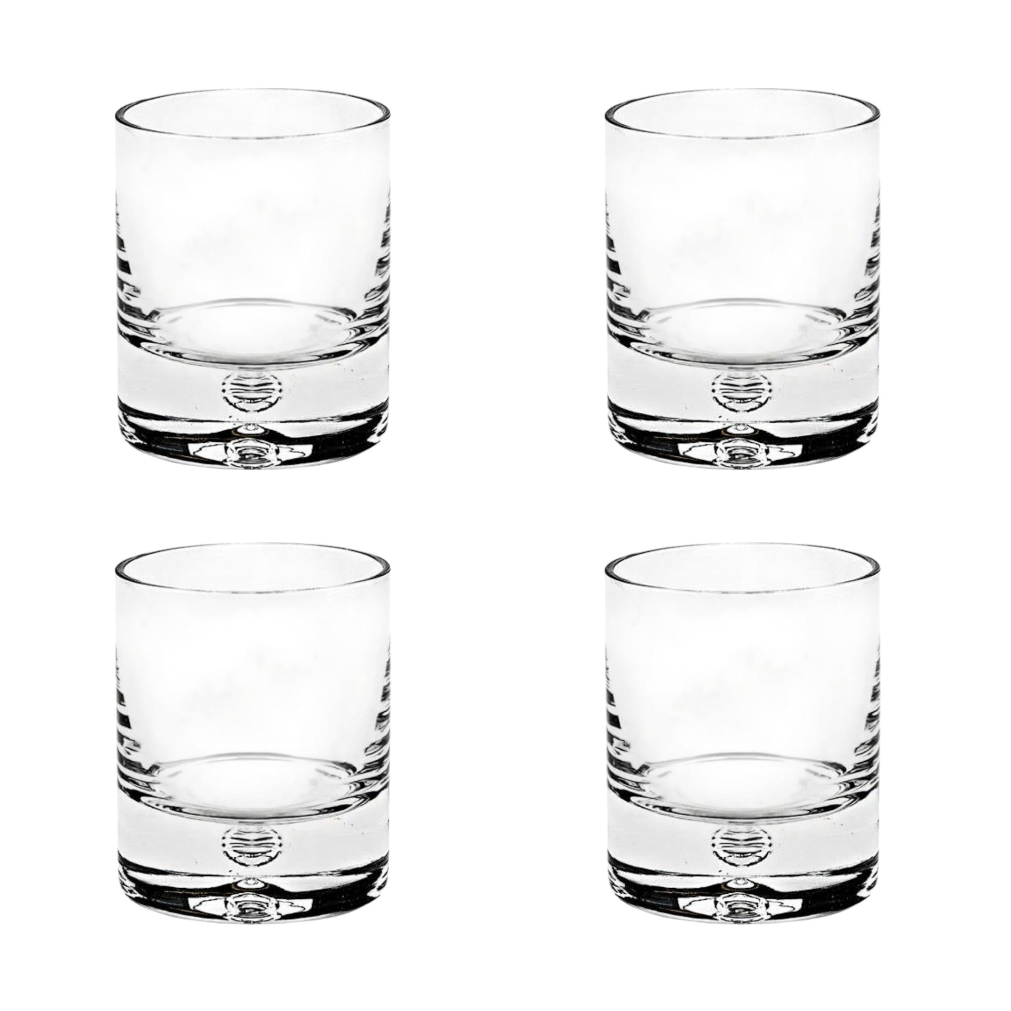 Set of Four Clear Crystal Rocks Old Fashion Glasses