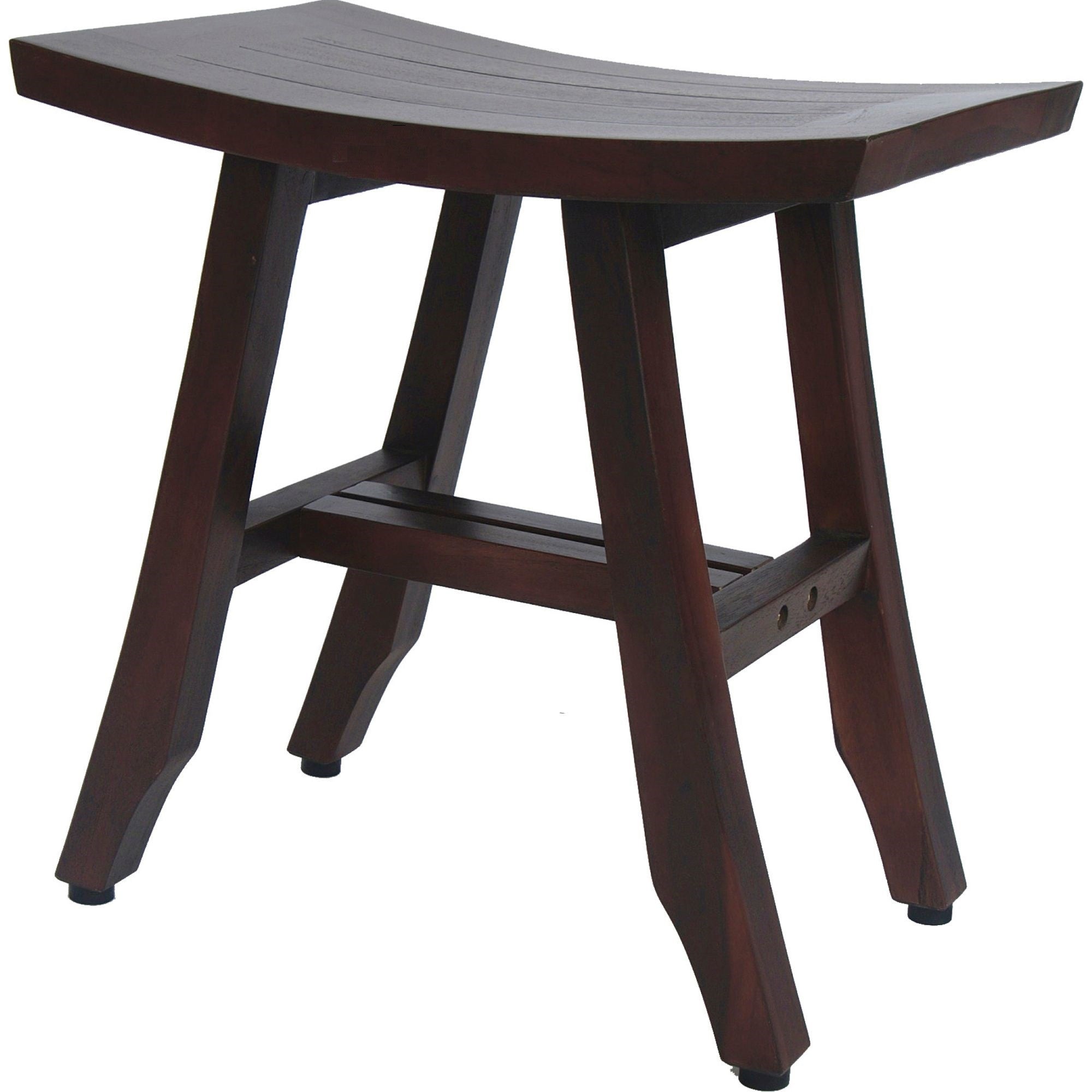 18" Dark Brown Teak Rectangular Shower Bench