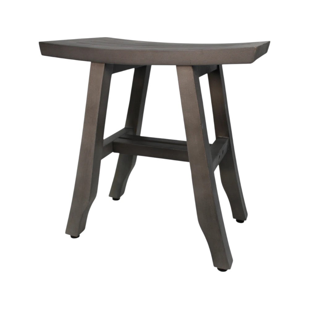 18" Antiqued Gray Teak Rectangular Shower Bench