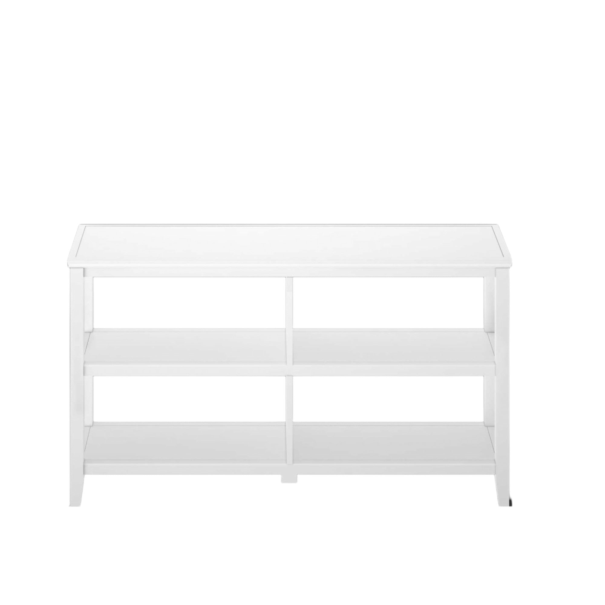 30" White Wood Two Shelf Bookcase