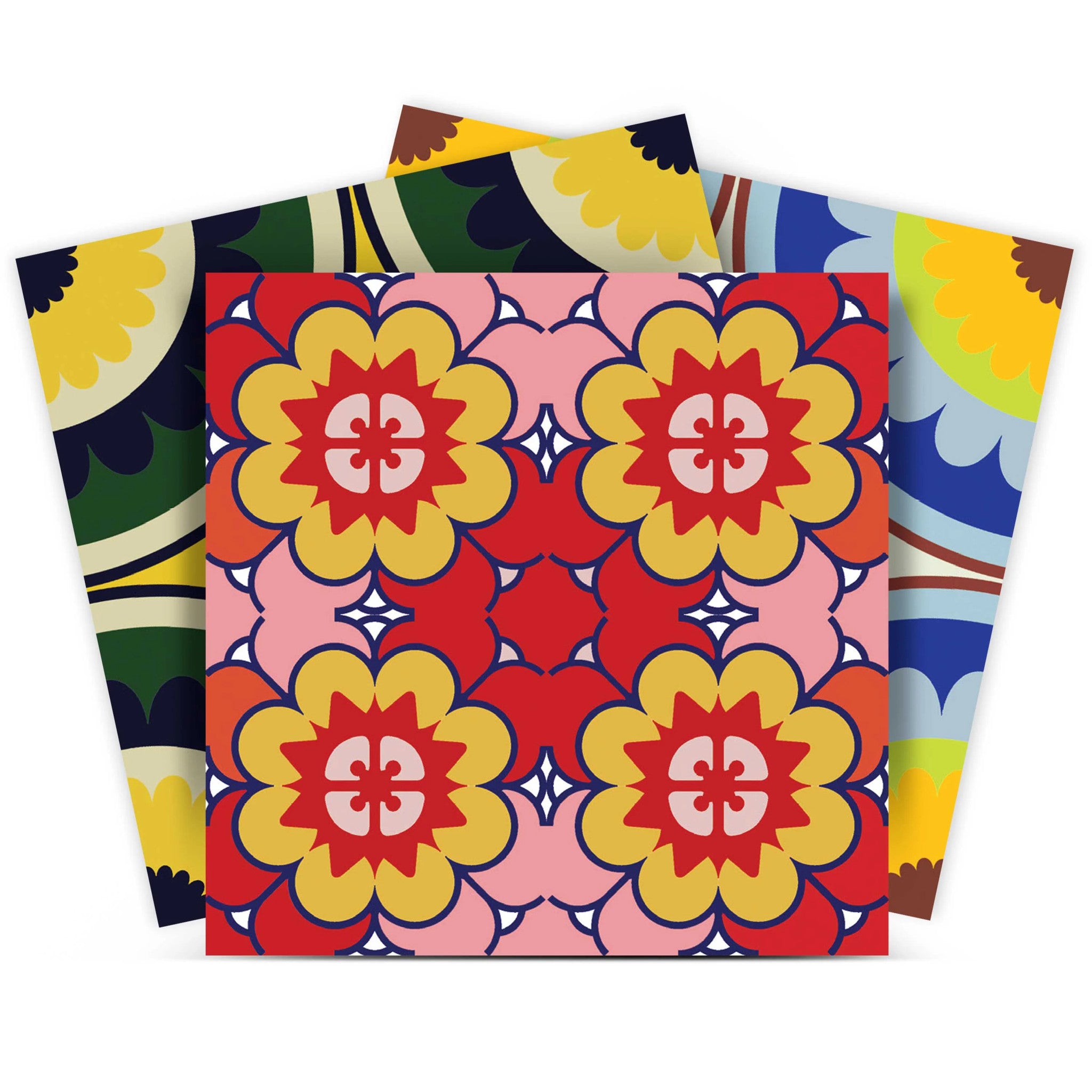 8" X 8" Mediterranean Brights Peel And Stick Removable Tiles