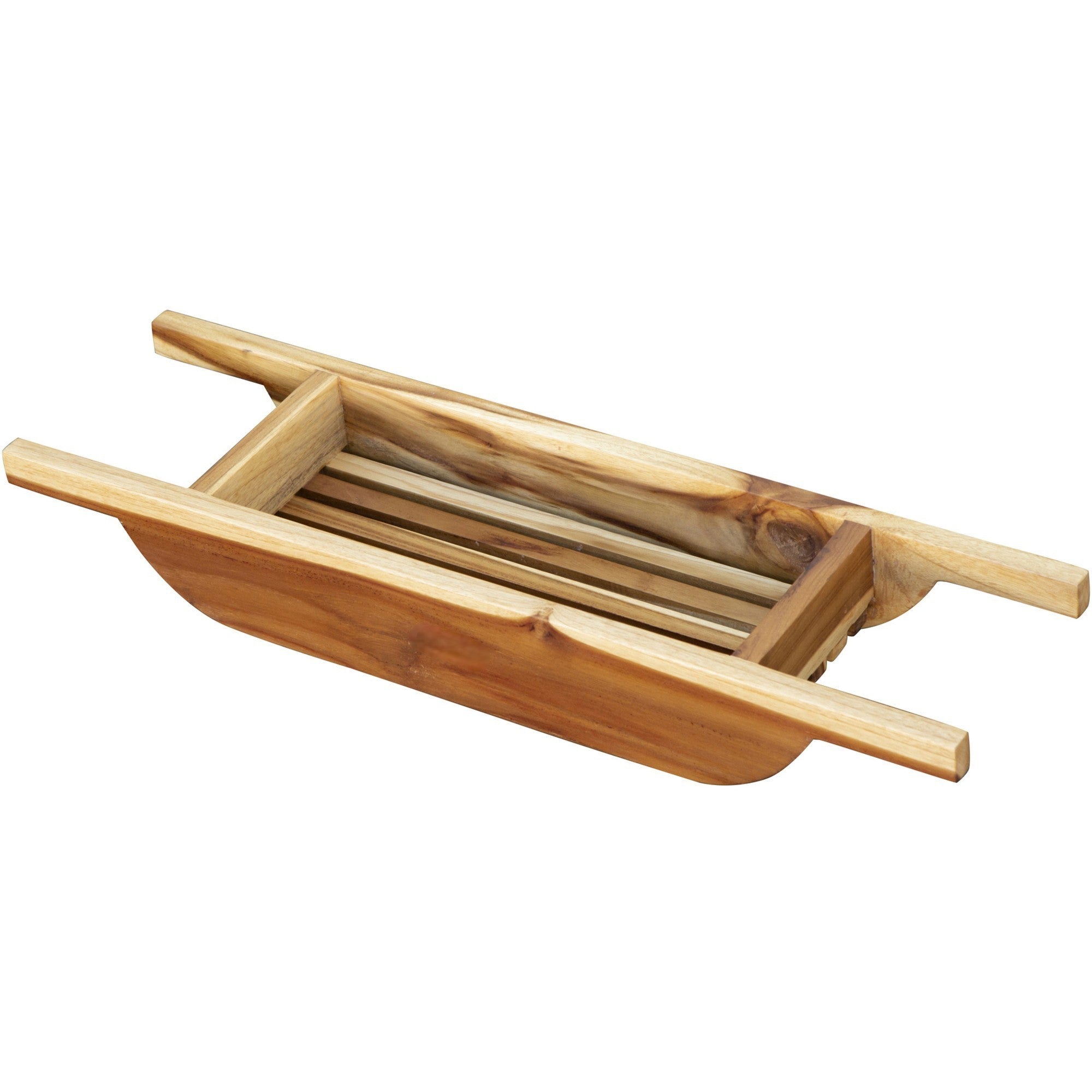 30" Natural Solid Teak Wood Over Bath Organizer