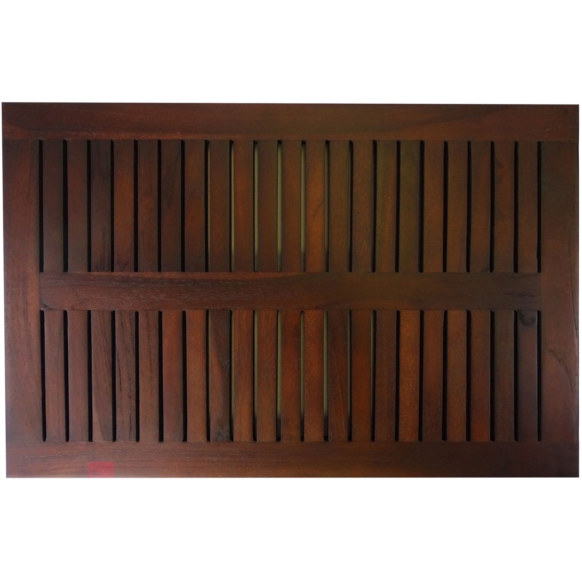 23" Dark Brown Teak Slat Bath Mat