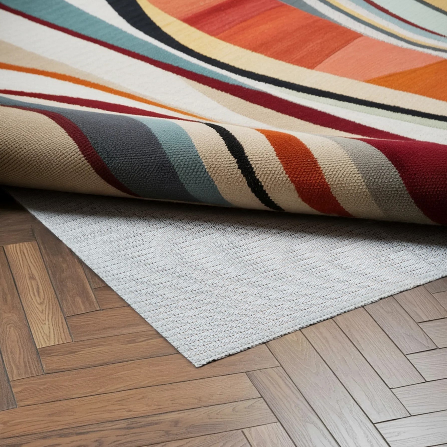 2' X 12' Beige Non Slip Rug Pad