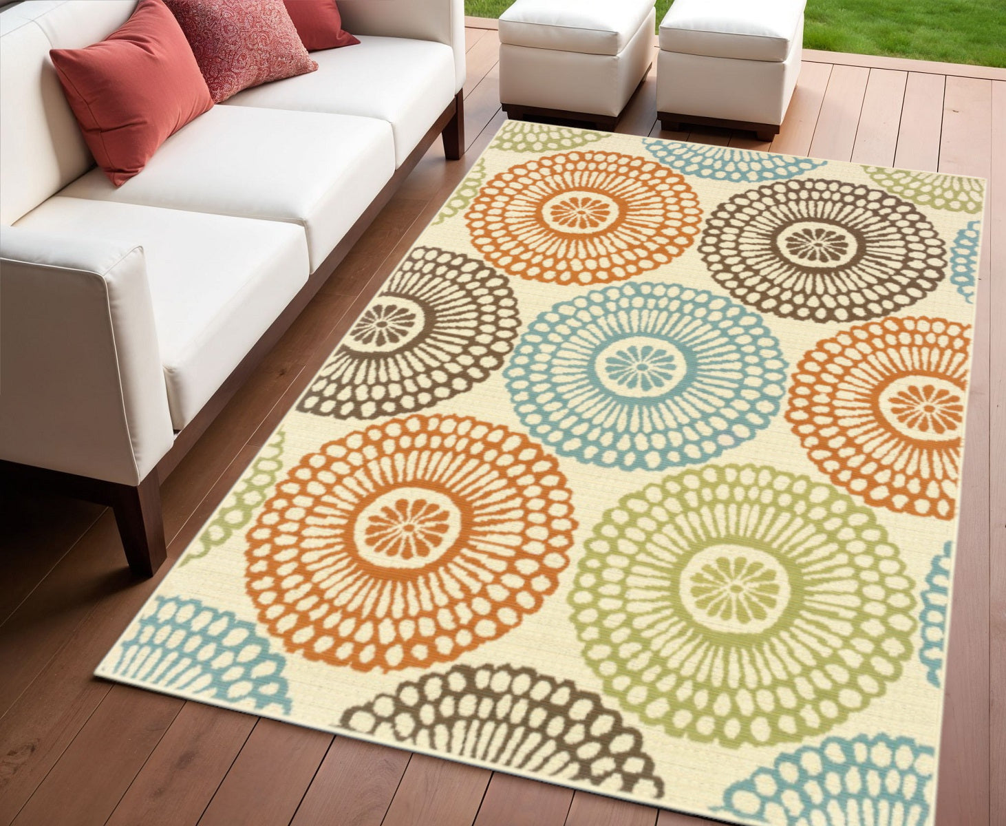 4' X 6' Beige Power Loom Area Rug