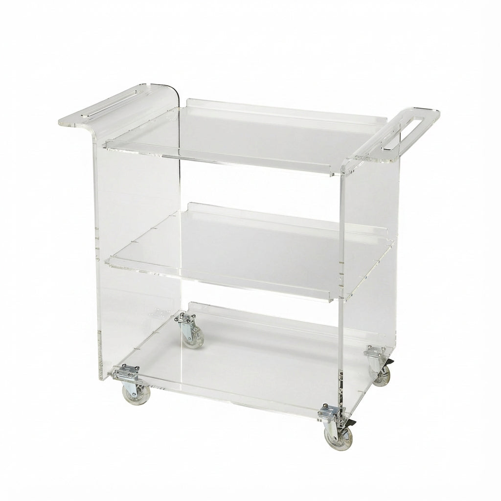 Clear Acrylic Rolling Server Bar Cart
