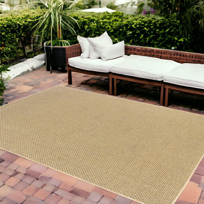 8' X 11' Beige Indoor Outdoor Area Rug