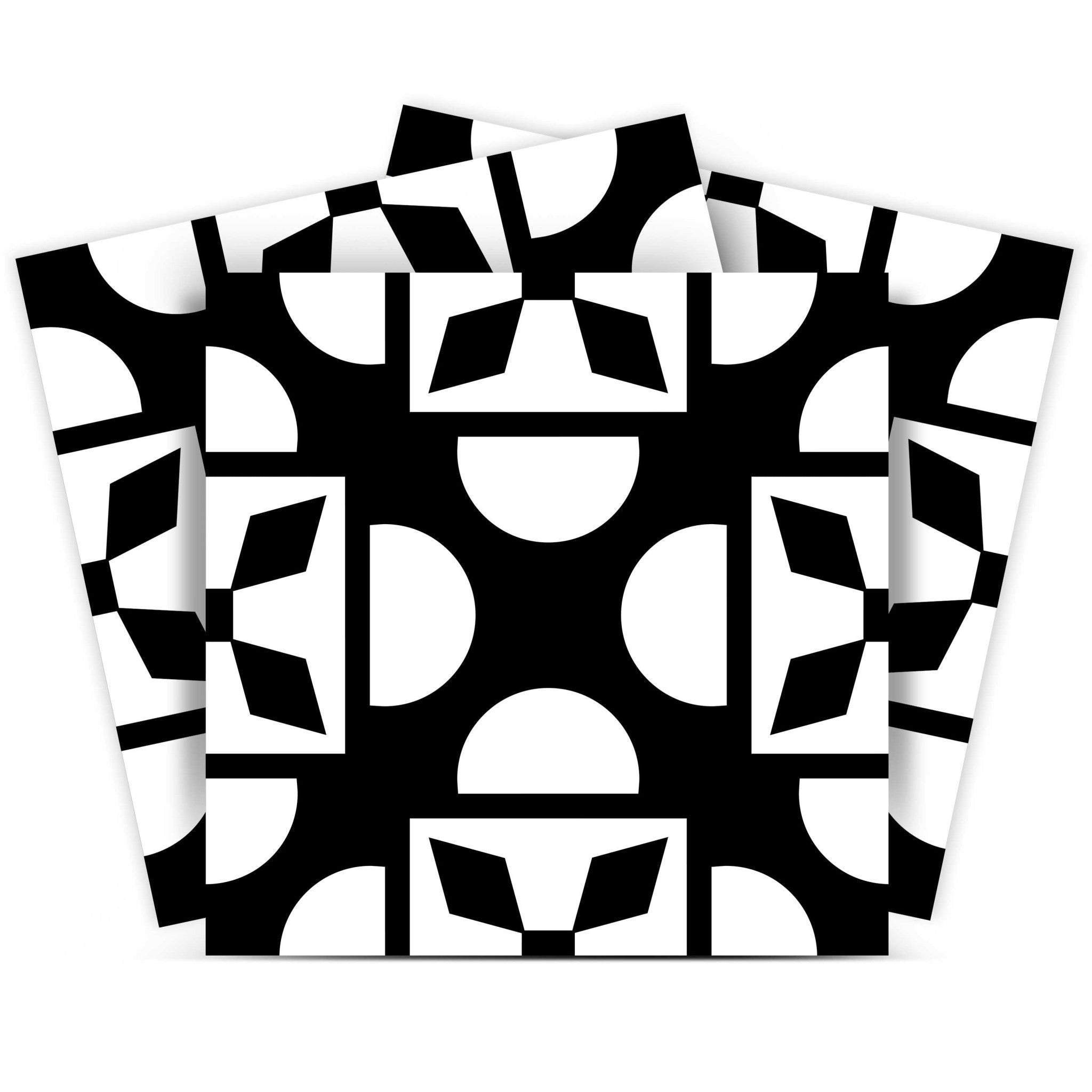 5" X 5" Black And White Coli Peel And Stick Tiles