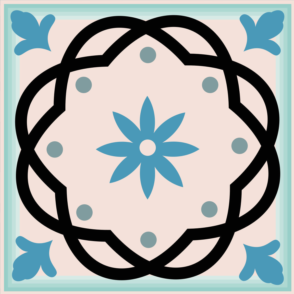 7" X 7" Sky Blue Mosaic Peel And Stick Removable Tiles