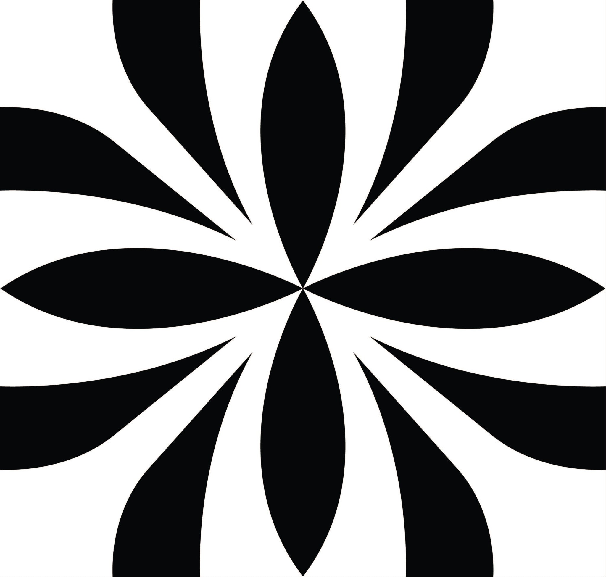 4" X 4" Black and White Colla Peel and Stick Removable Tiles