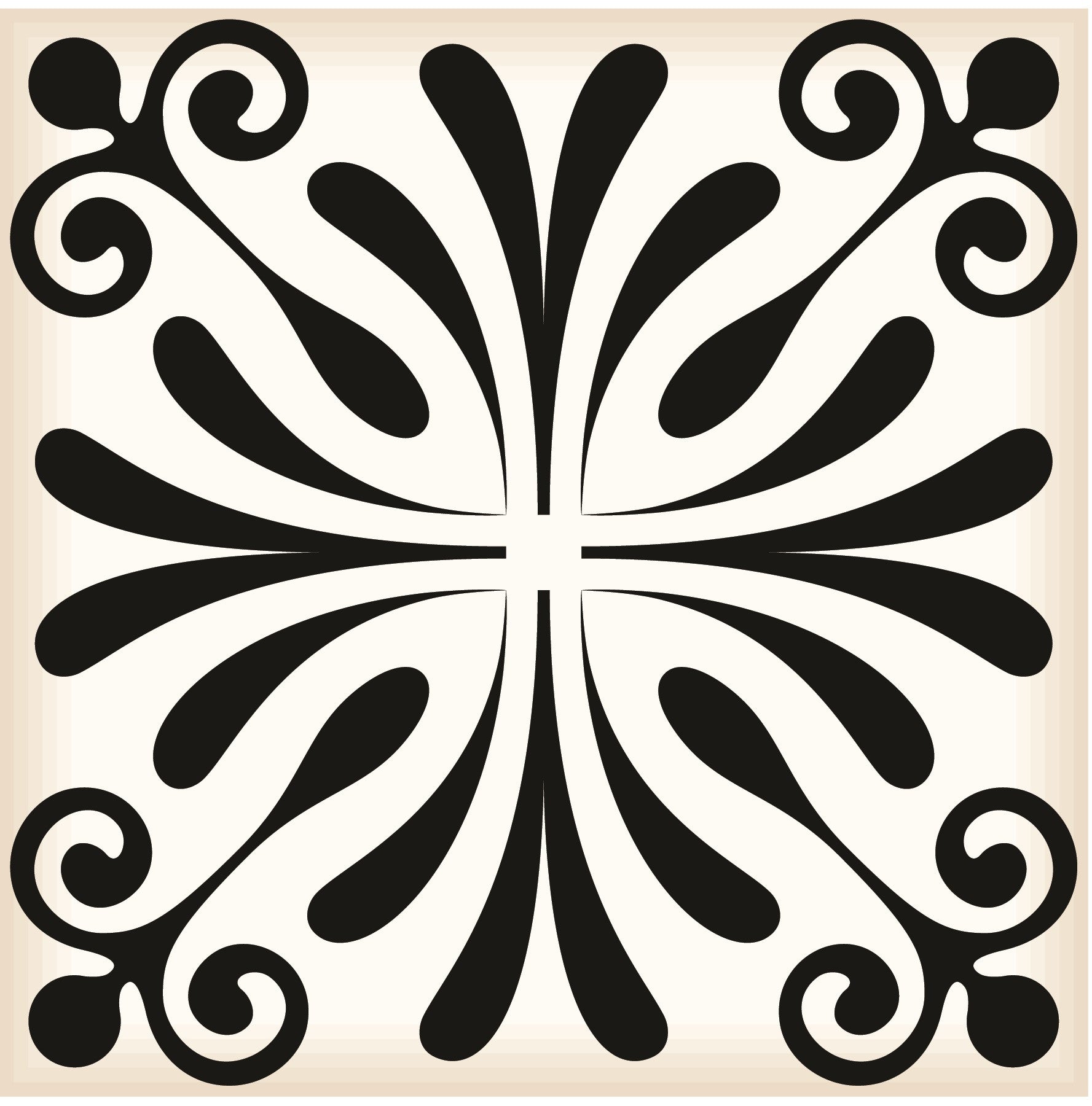 7" X 7" Black and White Flo Peel and Stick Removable Tiles