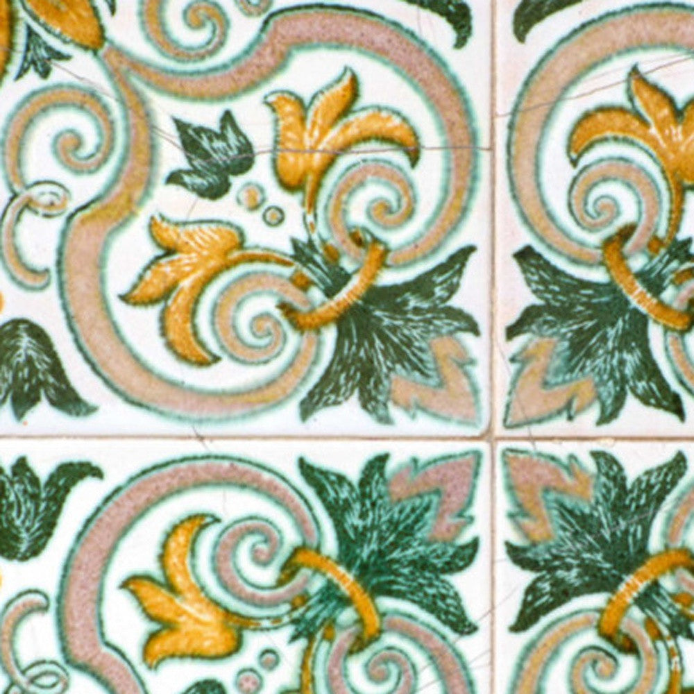 5" X 5" Green Yellow Melo Peel and Stick Tiles