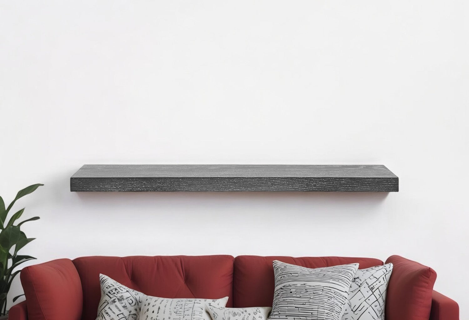 43" Dark Gray Whitewash Wooden Floating Shelf