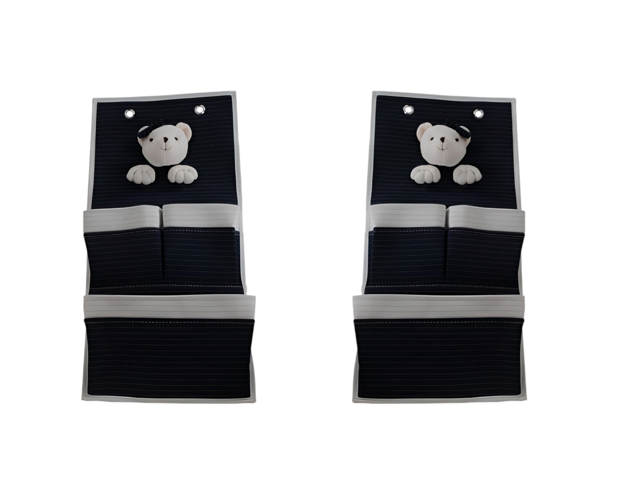 Set of Two Black And White Fabric Wall Hanger
