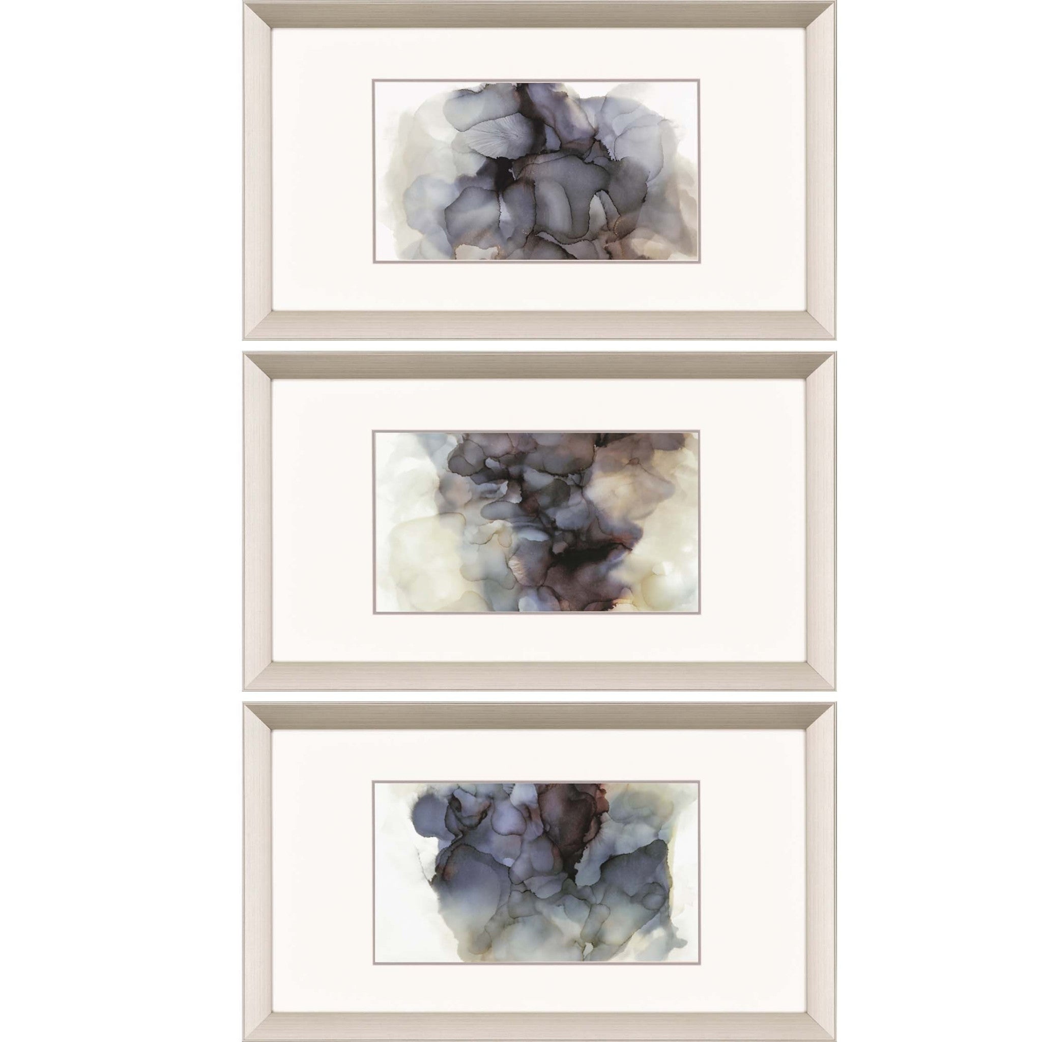Set Of Three Soft Dreams Silver Framed Print Wall Art