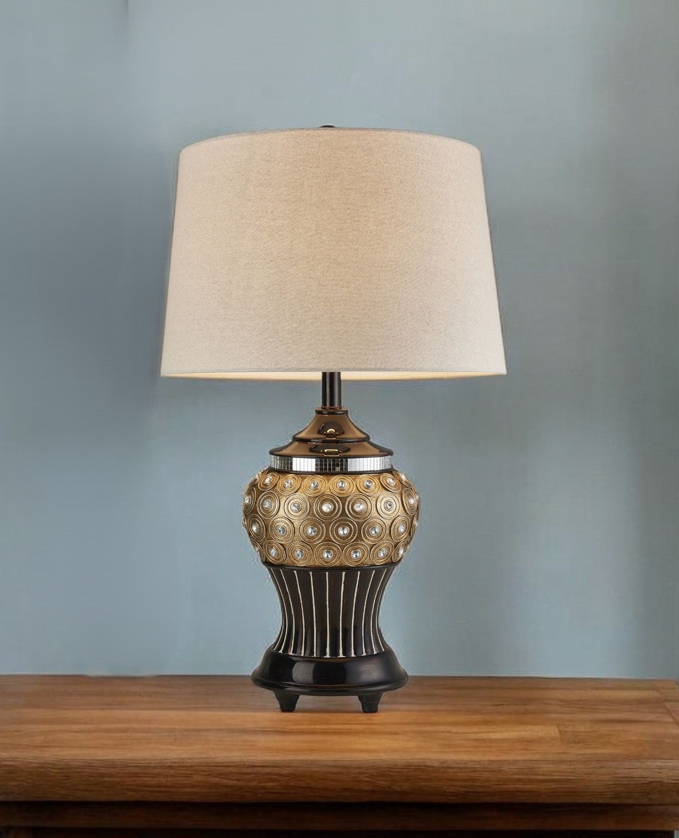 Glitzy Gold Bejeweled Table Lamp