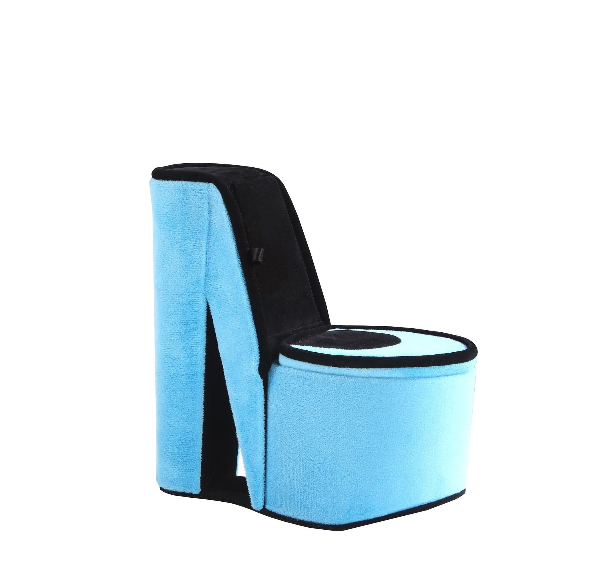 9" Turquoise And Black Velvet High Heel Jewelry Box