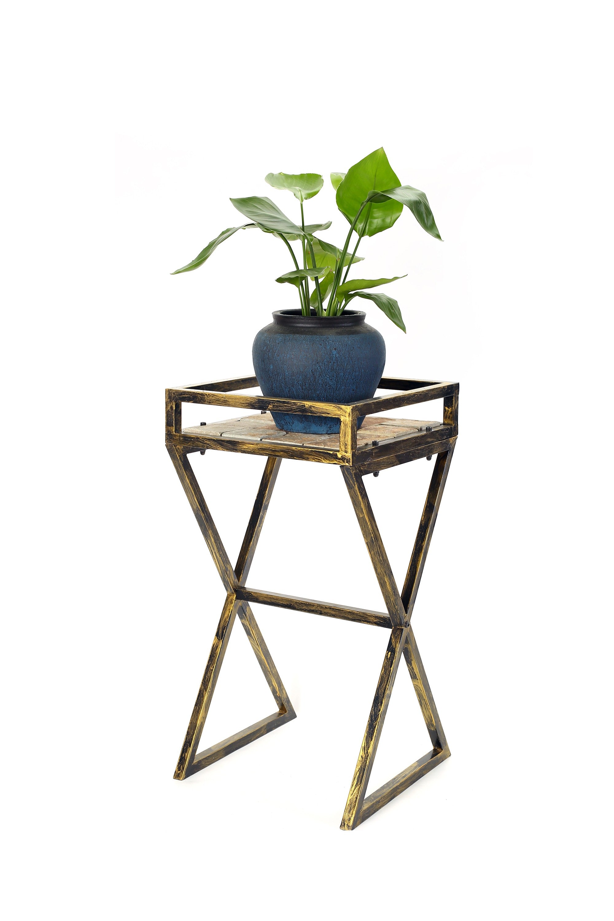 27" Black And Gold Metal Garden Accents Accessories