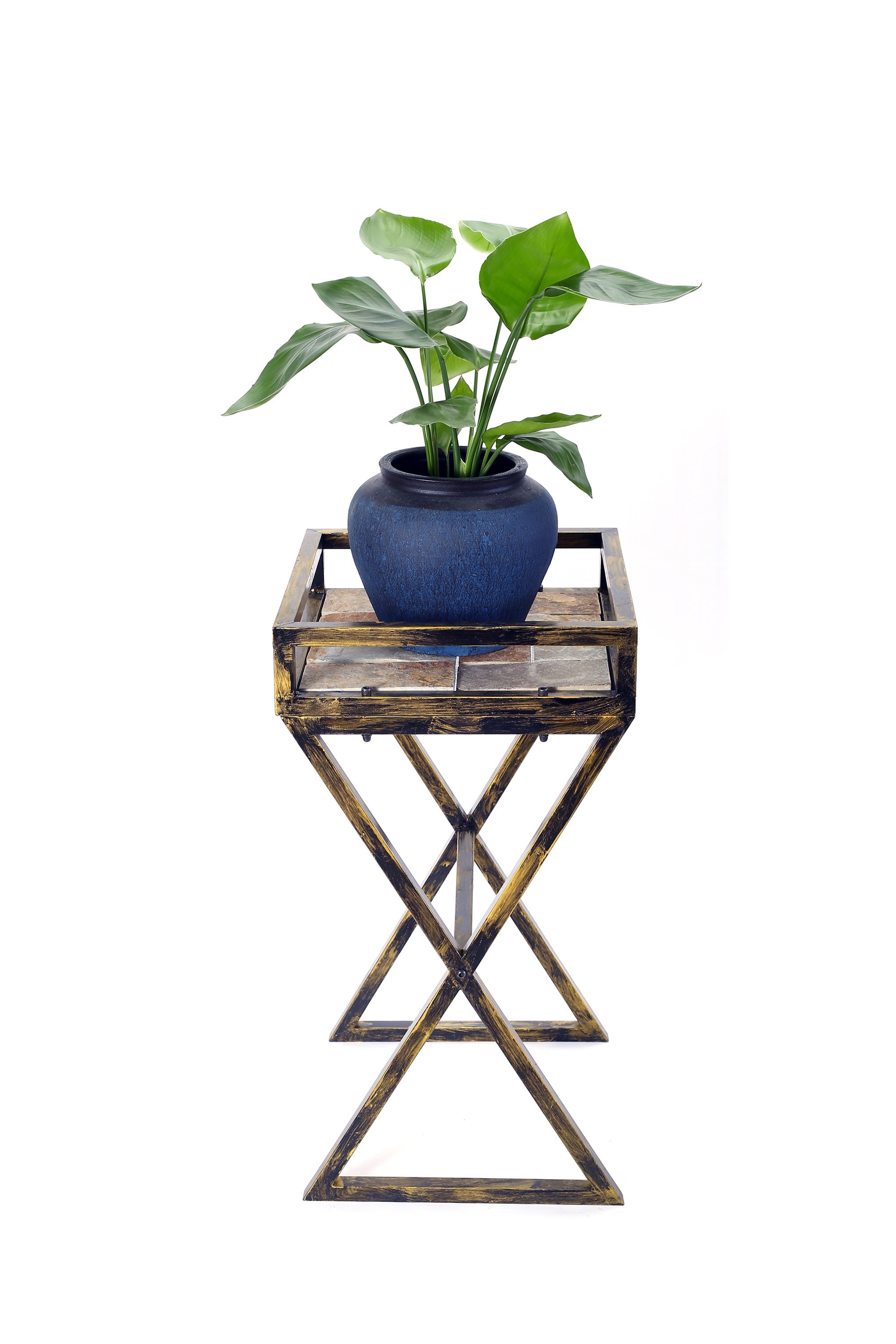 27" Black And Gold Metal Garden Accents Accessories