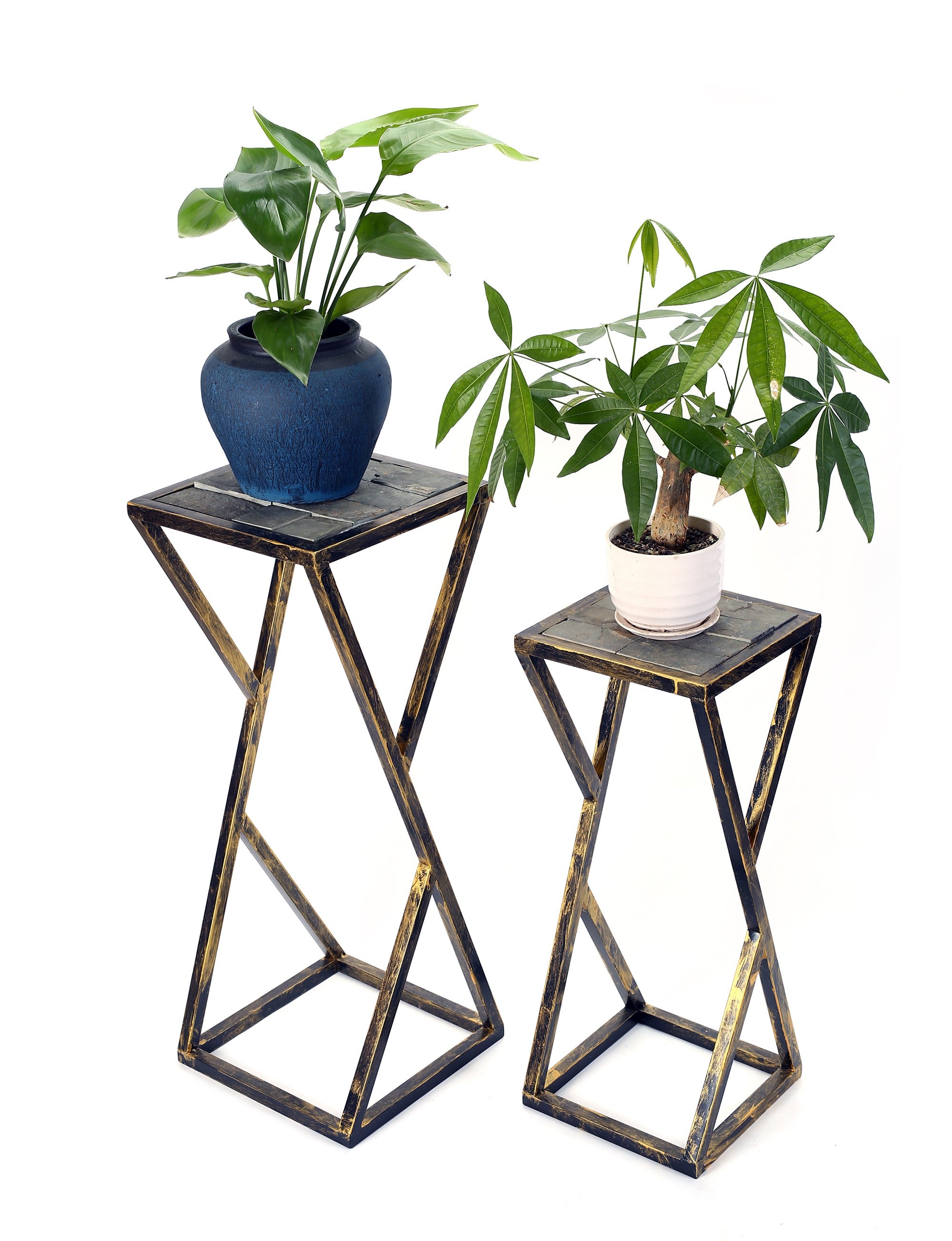 32" Black And Gold Metal Garden Accents Accessories