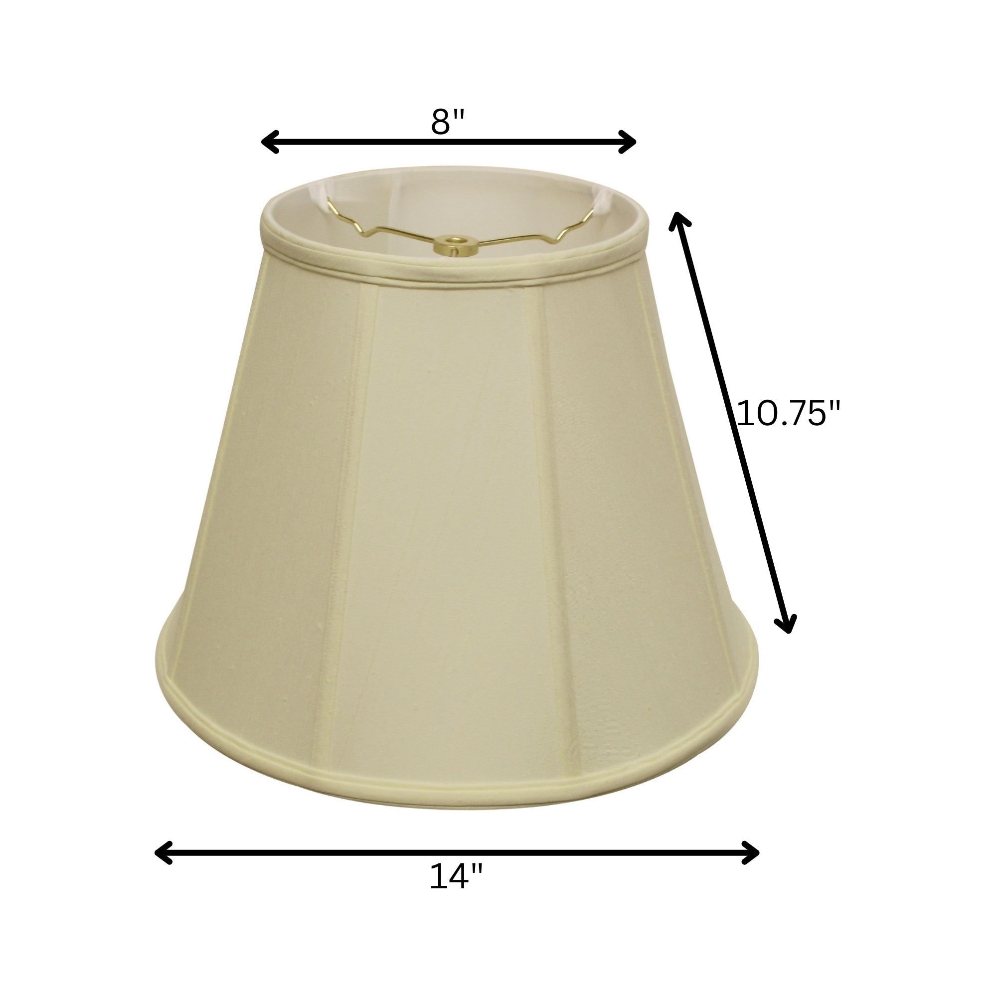 14" Ivory Slanted Empire Monay Shantung Lampshade