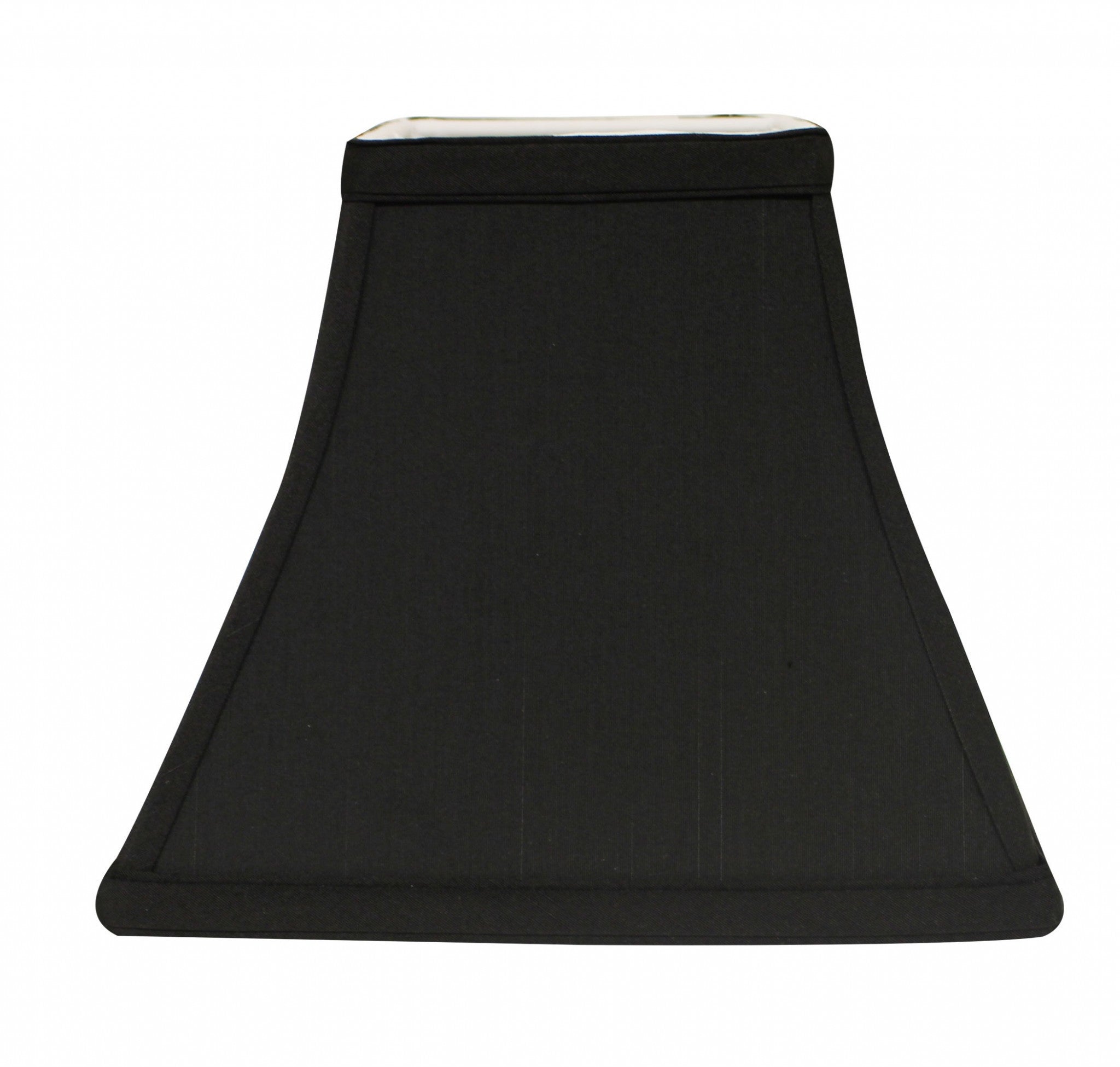 Black Shantung Silk Print Square Lamp Shade