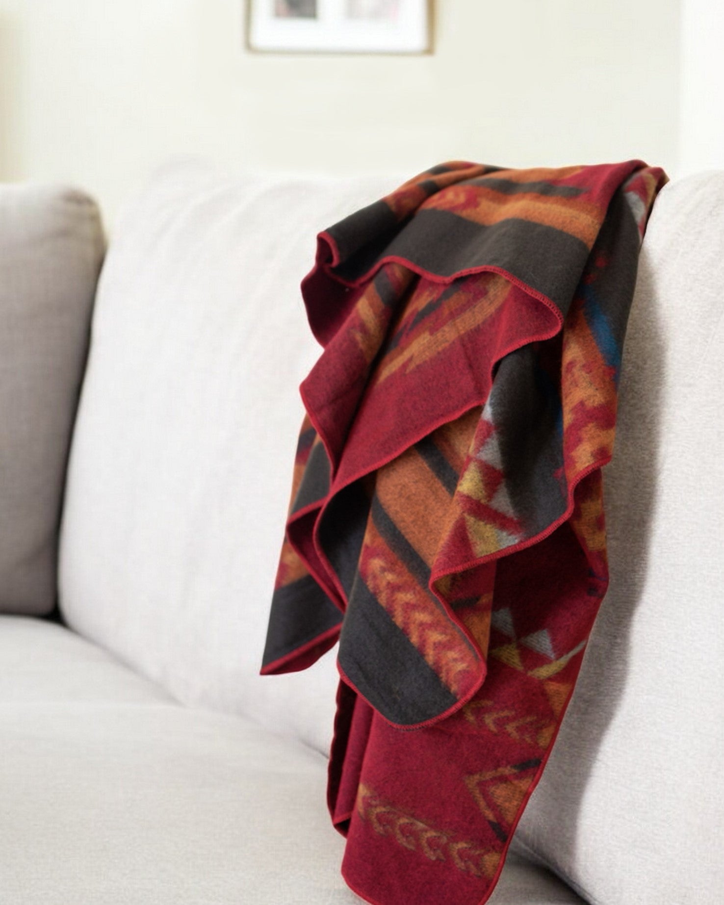 Ultra Soft Red Southwest Handmade Throw Blanket